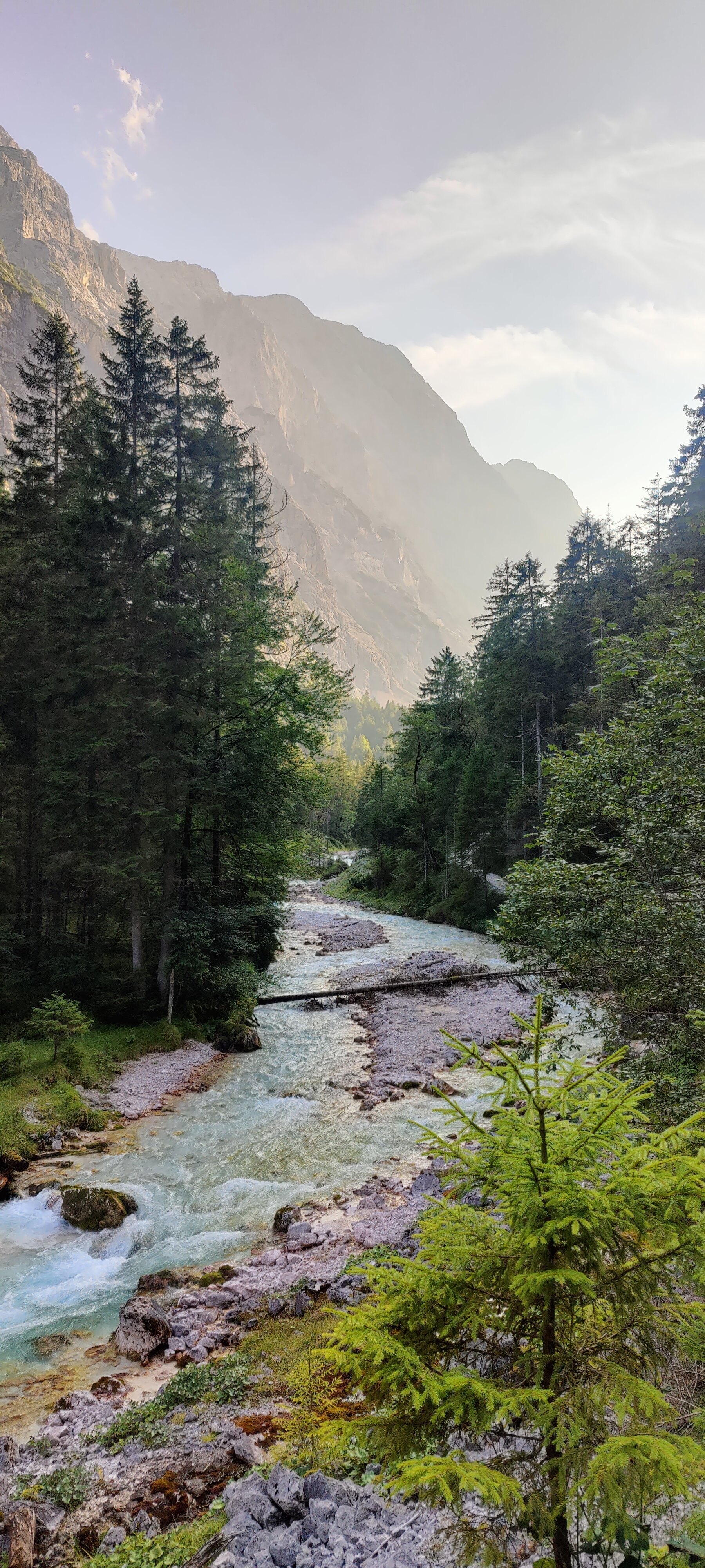 The lower valley in golden evening light — beautiful, but the legs no longer cared