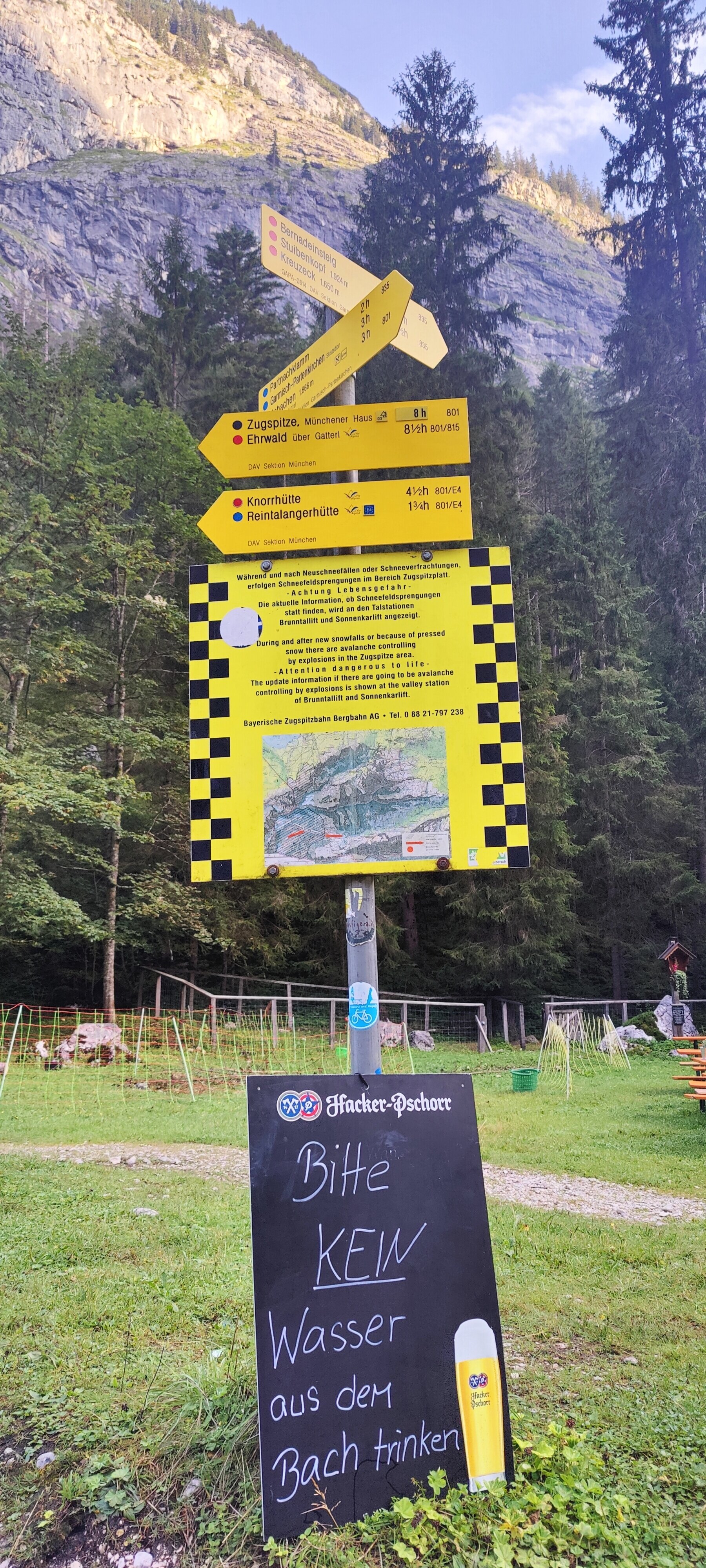 The trail along the Partnach river — mountains rising on all sides
