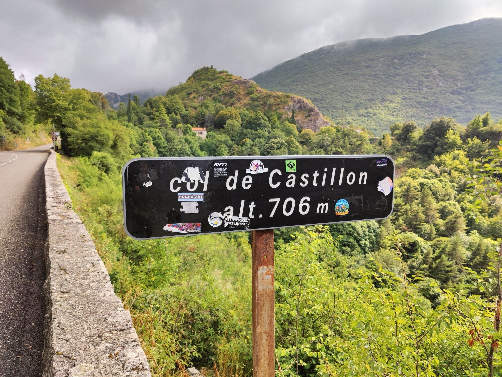 Panneau du Col de Castillon à 706 m